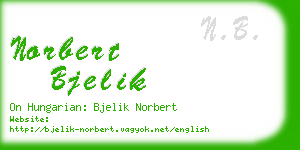 norbert bjelik business card